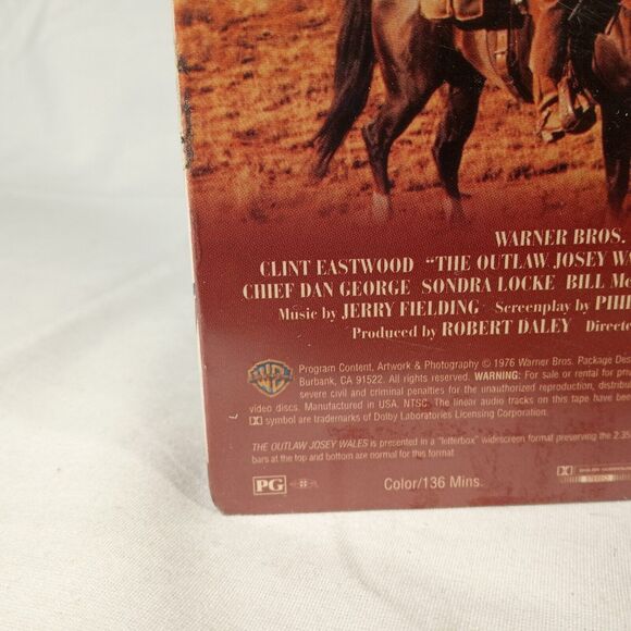 The Outlaw Josey Wales VHS WB 75 Years Edition Factory Sealed New Clint Eastwood - Picture 12 of 16